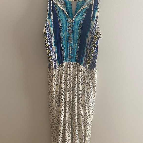 Boho Maxi Summer Dress Blue Black - Picture 6 of 7